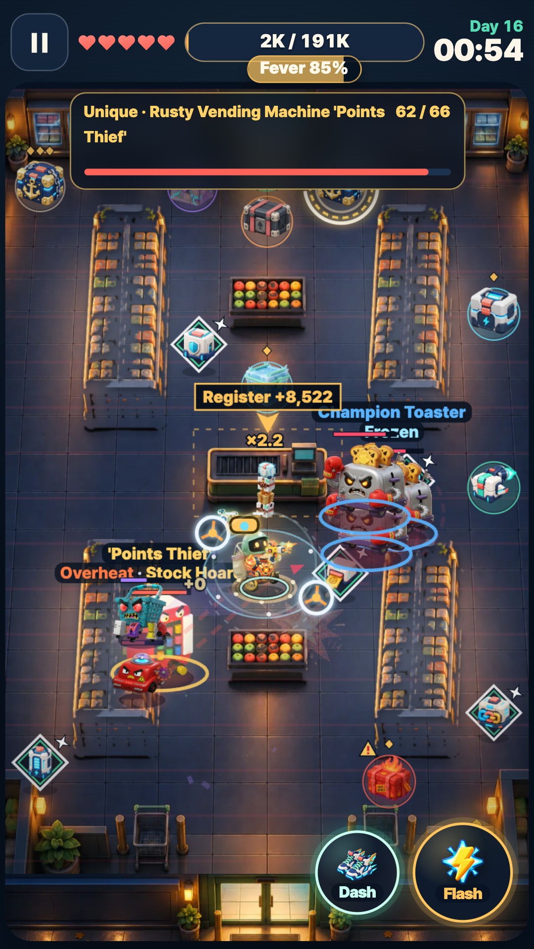 A boss fight with gear drops in Afterclose